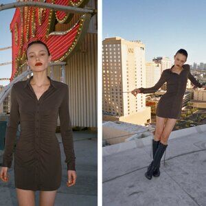 With Jean Andy Dress in Chocolate Brown Size Small S NEW NWT